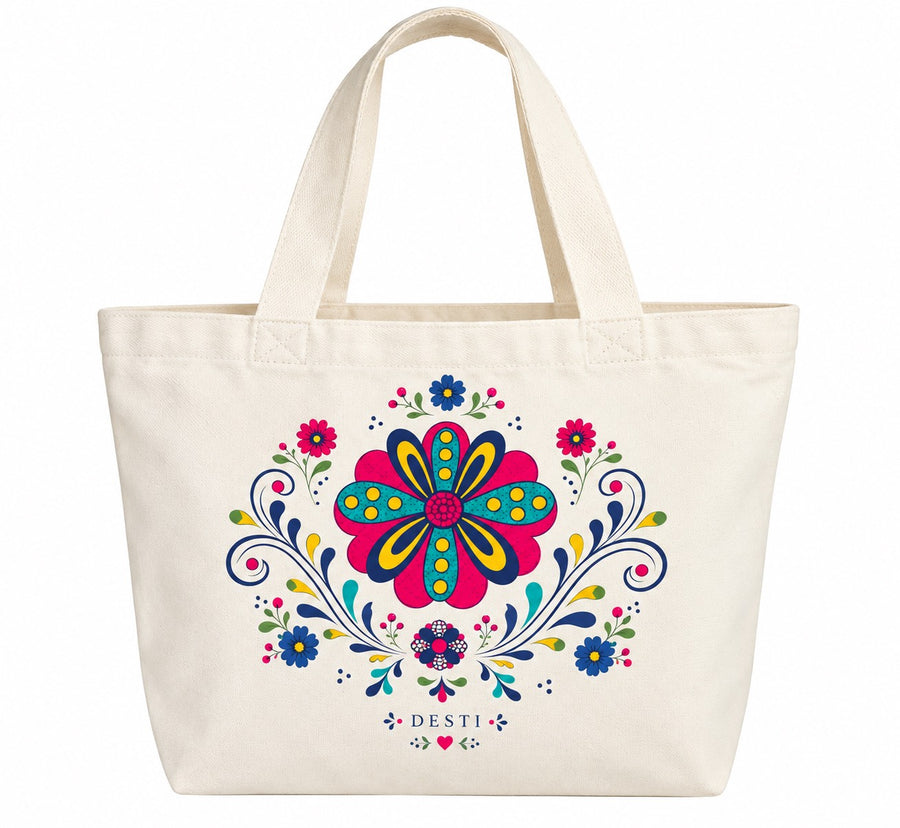 DESTI Floral 12oz Cotton Canvas Tote Bag