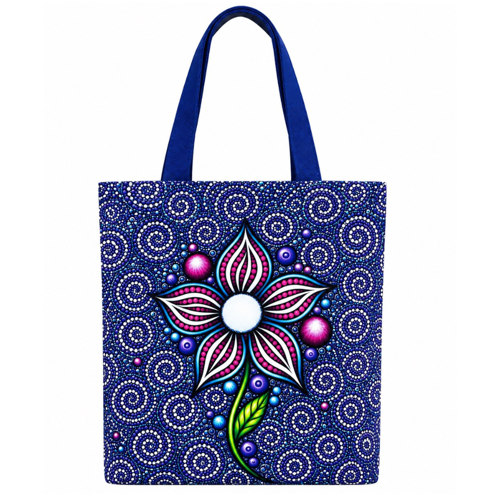 DESTI Purple Floral Tote Bag