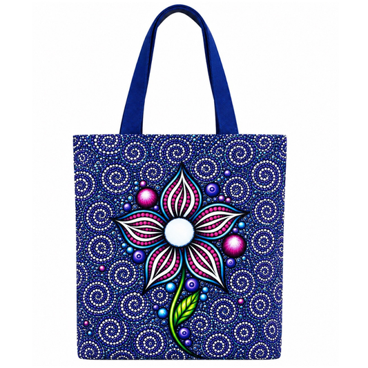 DESTI Purple Floral Tote Bag
