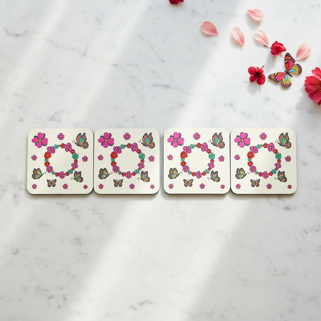 Butterfly Garden Coasters – Set of 4