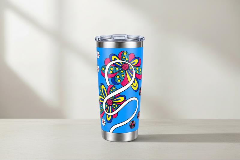 DESTI blue pop art tumbler lifestyle