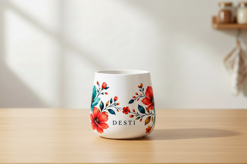 DESTI mug kitchen table