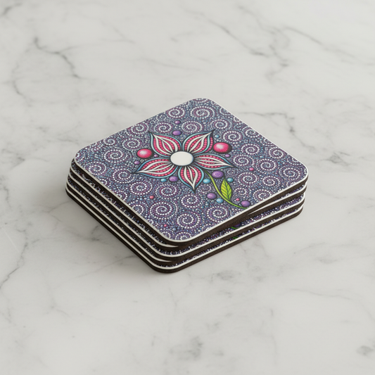 Dot Art Flower Coasters – Top Stack